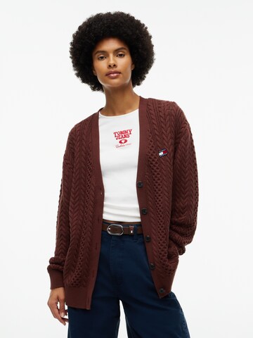 ruda Tommy Jeans Kardiganas: priekis