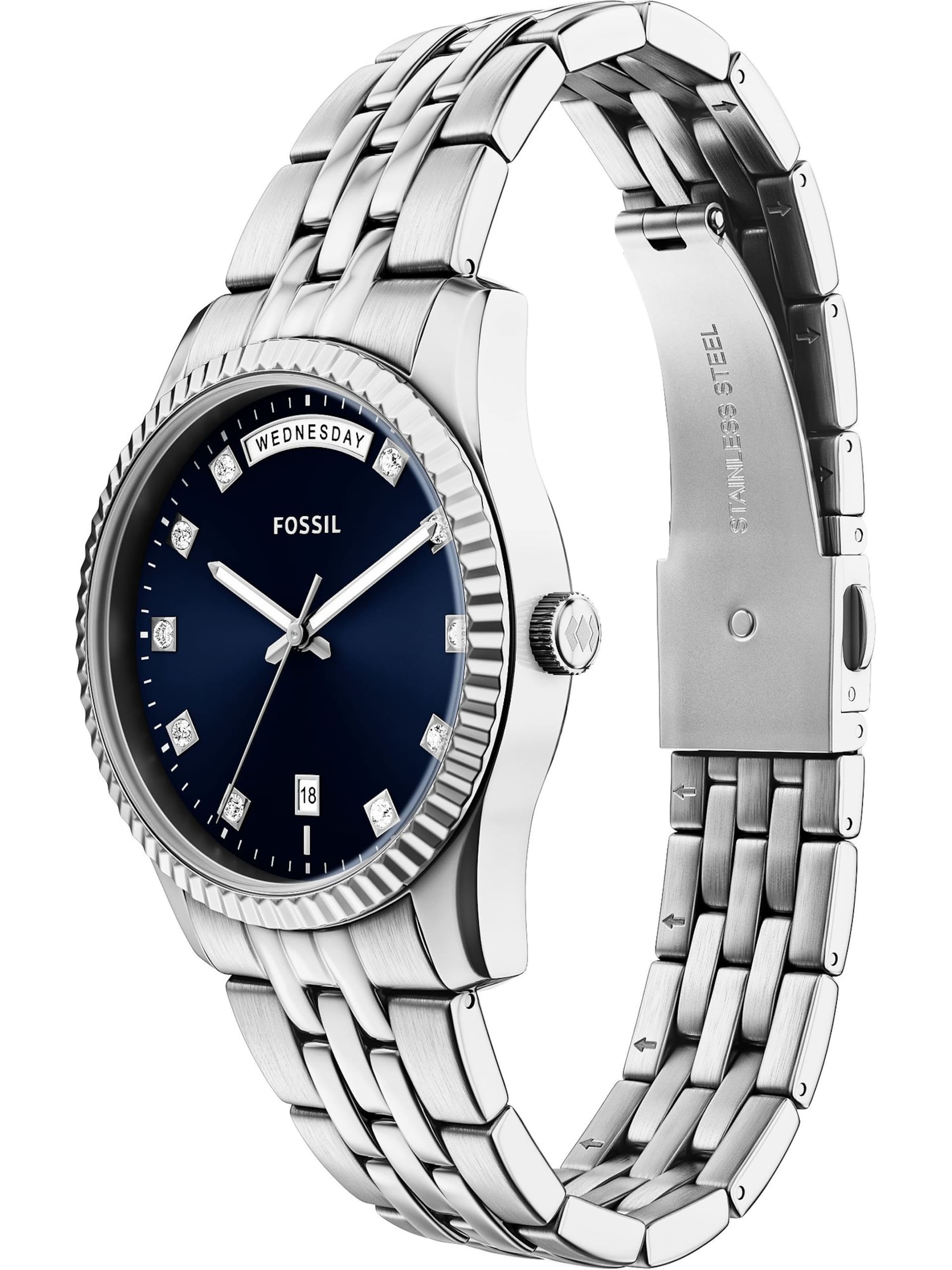 FOSSIL Analoguhr in Silber: Vorderseite