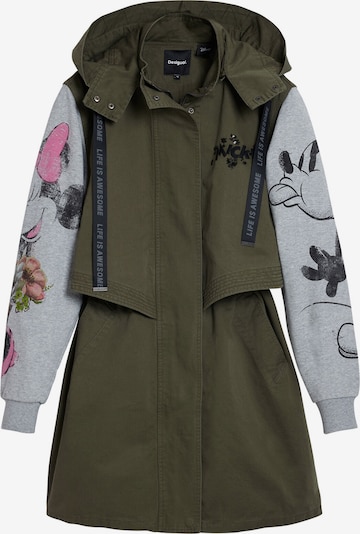Parka de primăvară-toamnă Desigual pe gri deschis / kaki / mai multe culori, Vizualizare produs