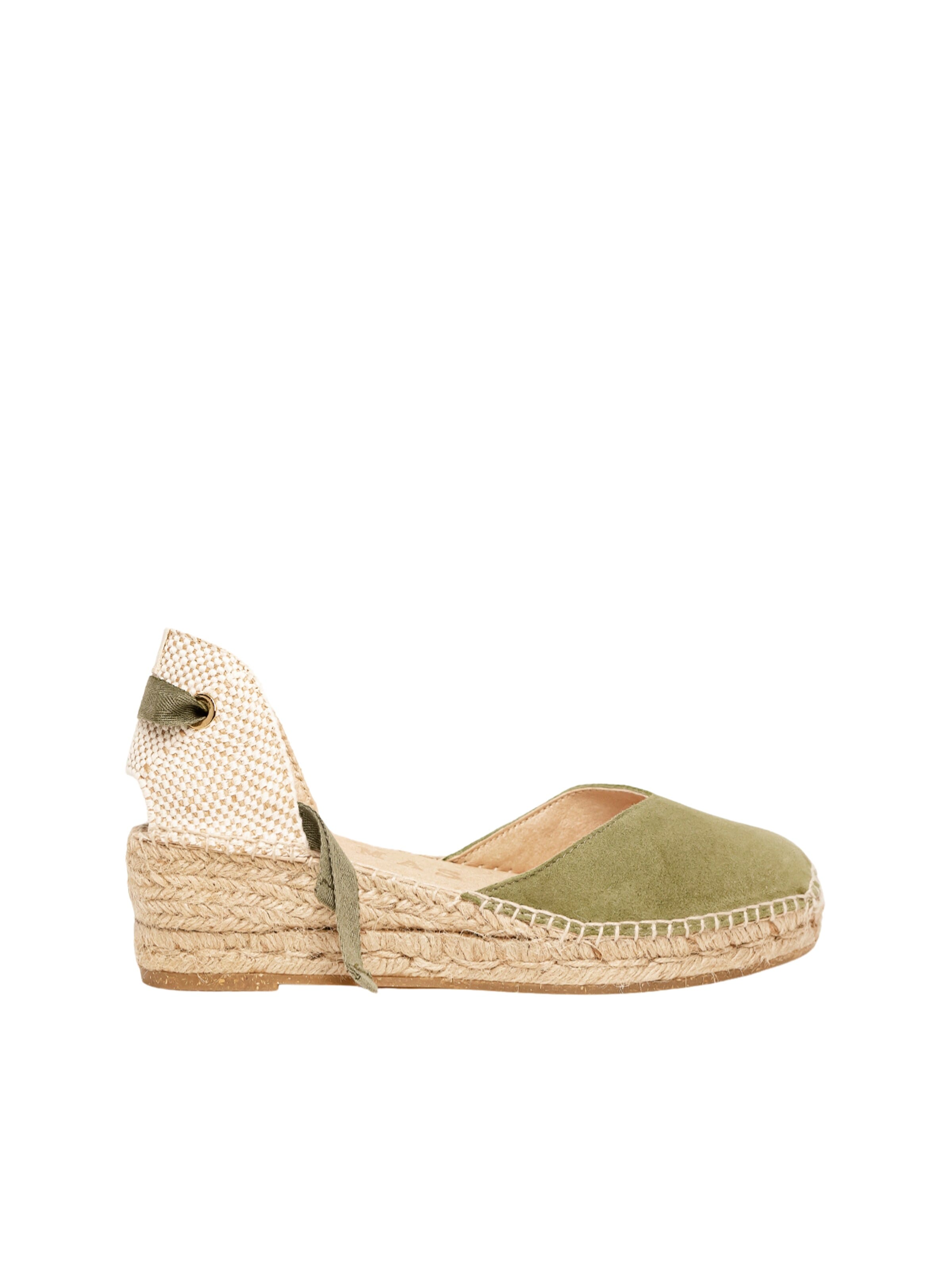 Alhamas - Sandalias 'Alpargata Cuña 5 cm' en verde: frente