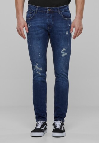 2Y Premium Skinny Jeans in Blauw: voorkant