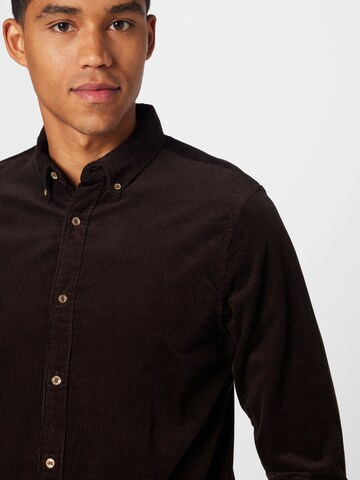 SCOTCH & SODA Regular fit Button Up Shirt in Brown