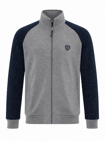 SCR. - Sudadera con cremallera deportiva 'LEBO' en gris: frente