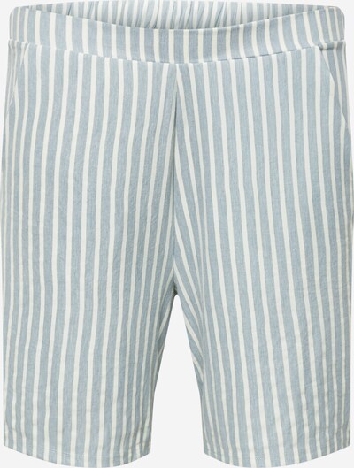 Pantaloni ONLY Carmakoma pe albastru fumuriu / alb, Vizualizare produs