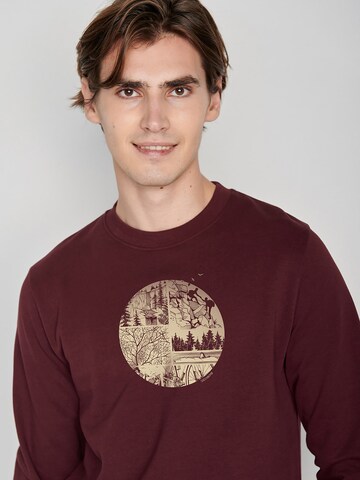 Felpa 'Nature Mountain Circle' di GREENBOMB in rosso
