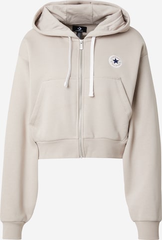 CONVERSE Sweatjacke 'Blooming' in Beige: Vorderseite