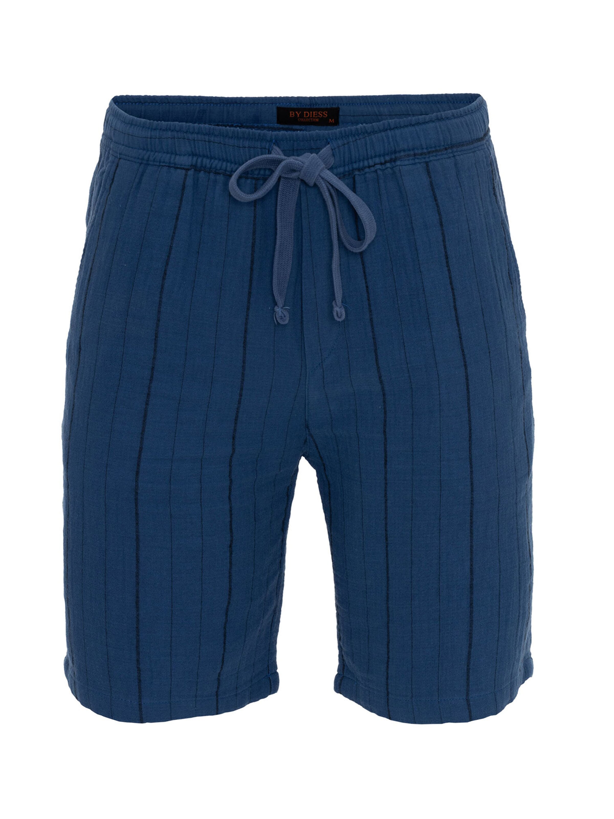 By Diess Collection Štandardný strih Nohavice - Modrá: predná strana