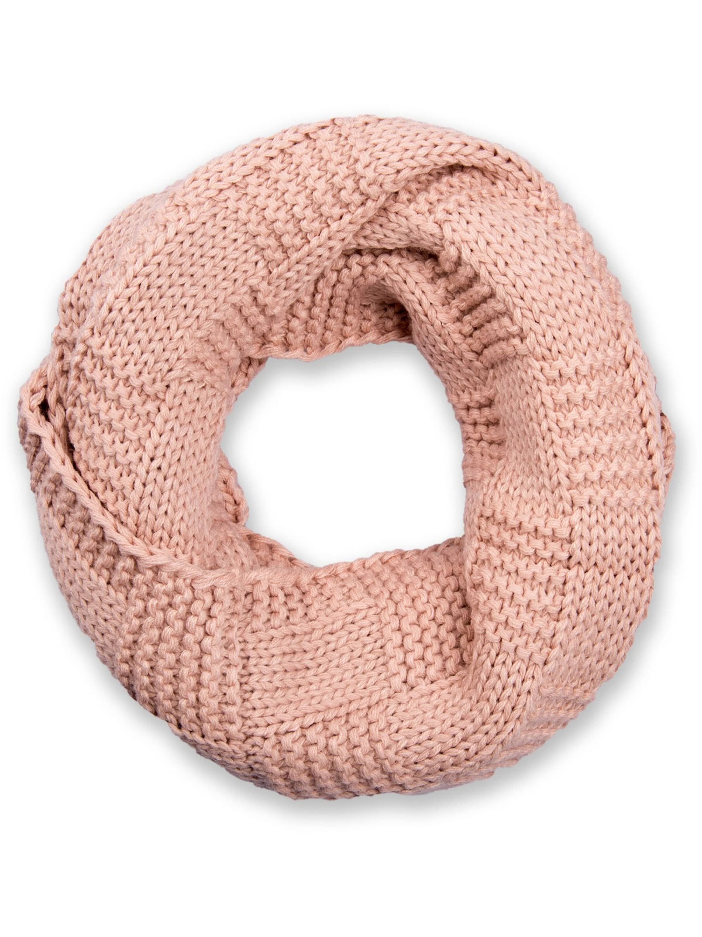 styleBREAKER Schlauchschal 'Feinstrick Loop mit Patentmuster'‌ in Pink: Vorderseite