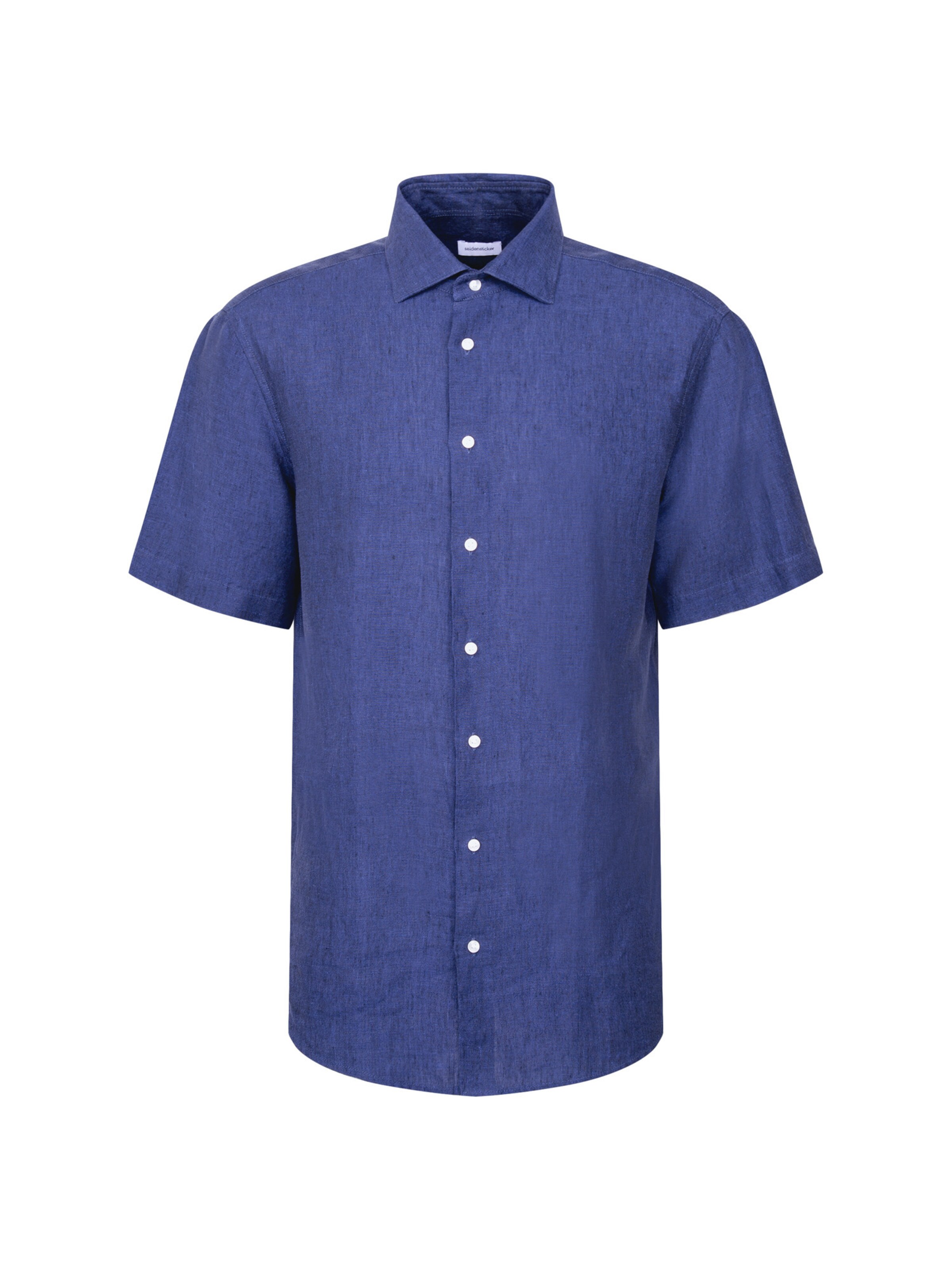 SEIDENSTICKER Regular fit Zakelijk overhemd 'Smart Linen' in Blauw: voorkant