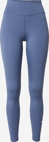 NIKE Skinny Sports trousers 'One' in Blue: front