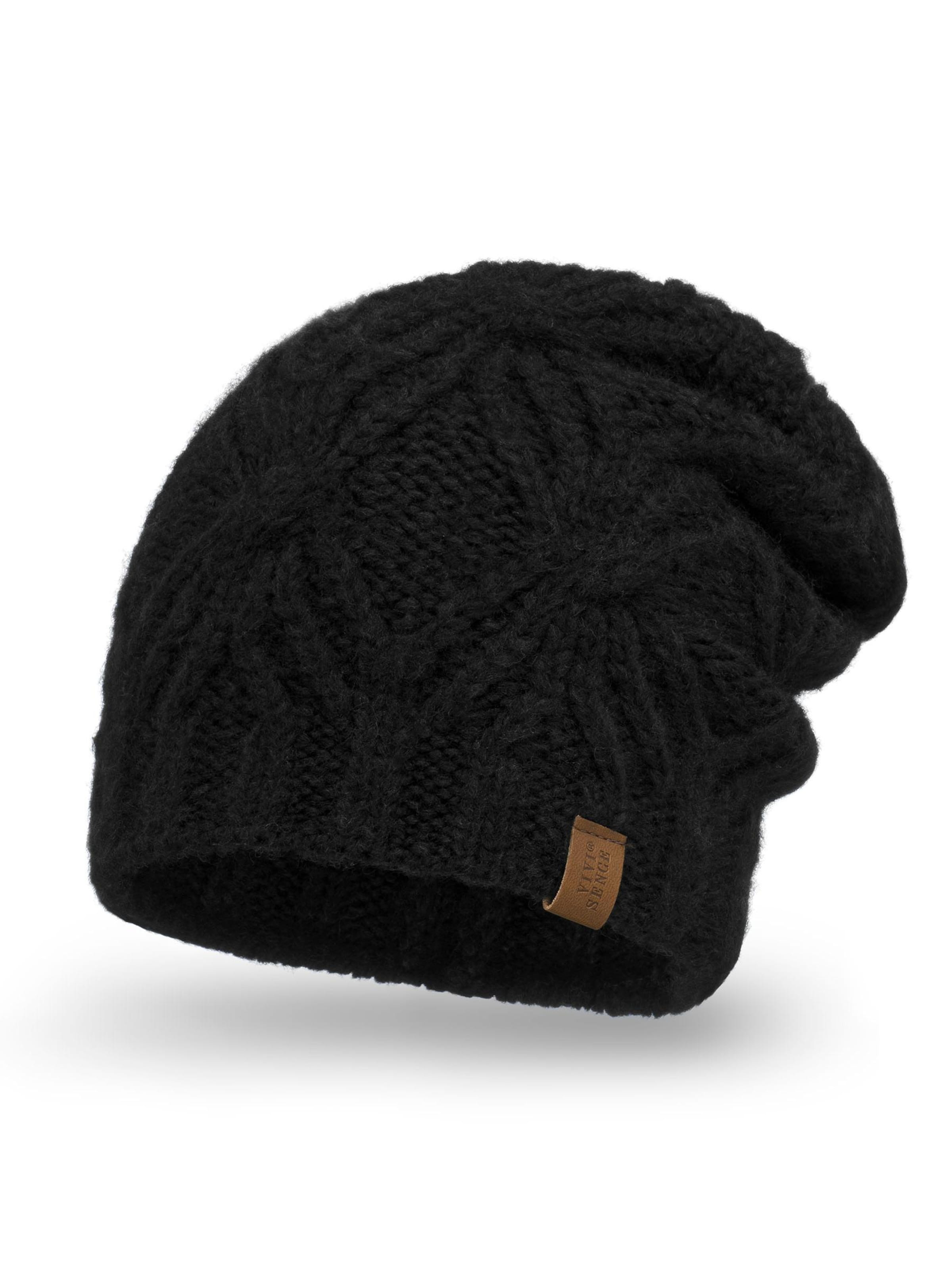 Vivisence Beanie '70112' in Black: front