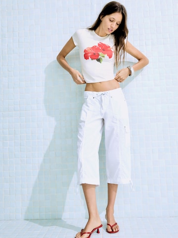 Bershka Tričko – bílá