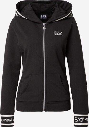 EA7 Emporio Armani Sudadera con cremallera en negro / blanco, Vista del producto