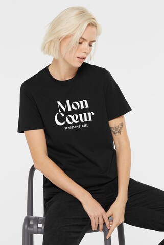 SENSES.THE LABEL T-Shirt 'Tul:ip' in Schwarz: Vorderseite