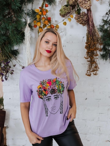 RADADA Shirt 'FLOWER CROWN' in Lila