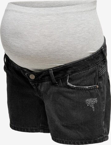 Only Maternity Regular Jeans 'Jagger' in Zwart: voorkant