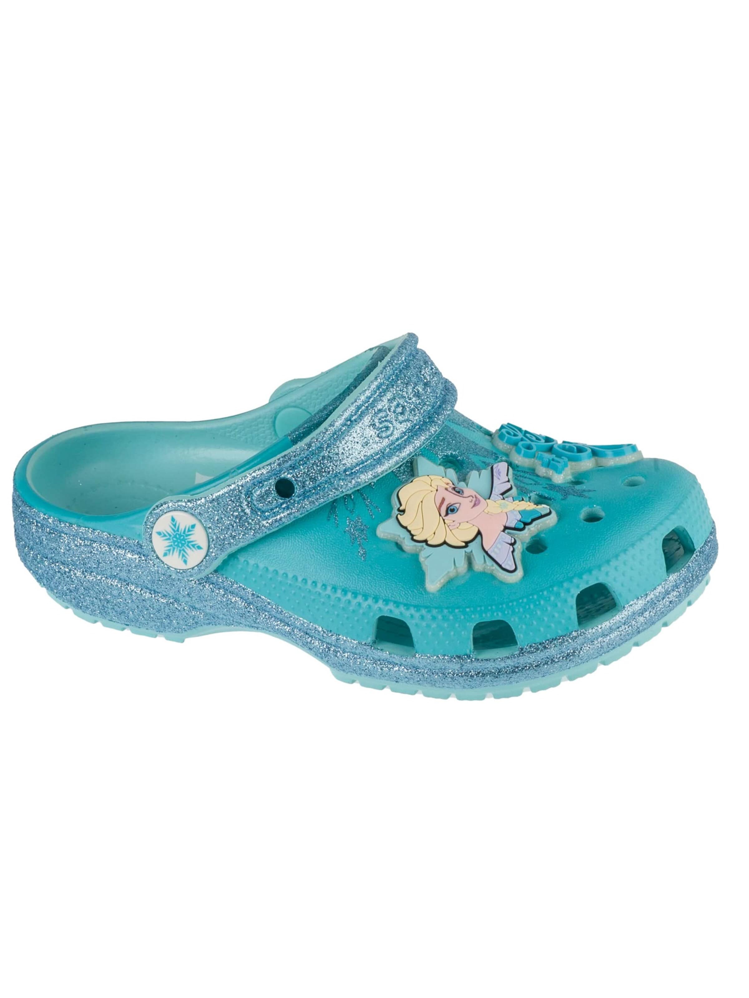 Crocs Sandale 'Crocs Classic Frozen Elsa Clog Kids'‌‌‌‌‌ in Blau: Vorderseite