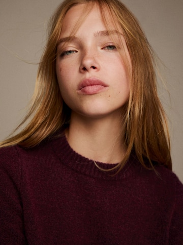 Bershka Sweter w kolorze czerwony: przód