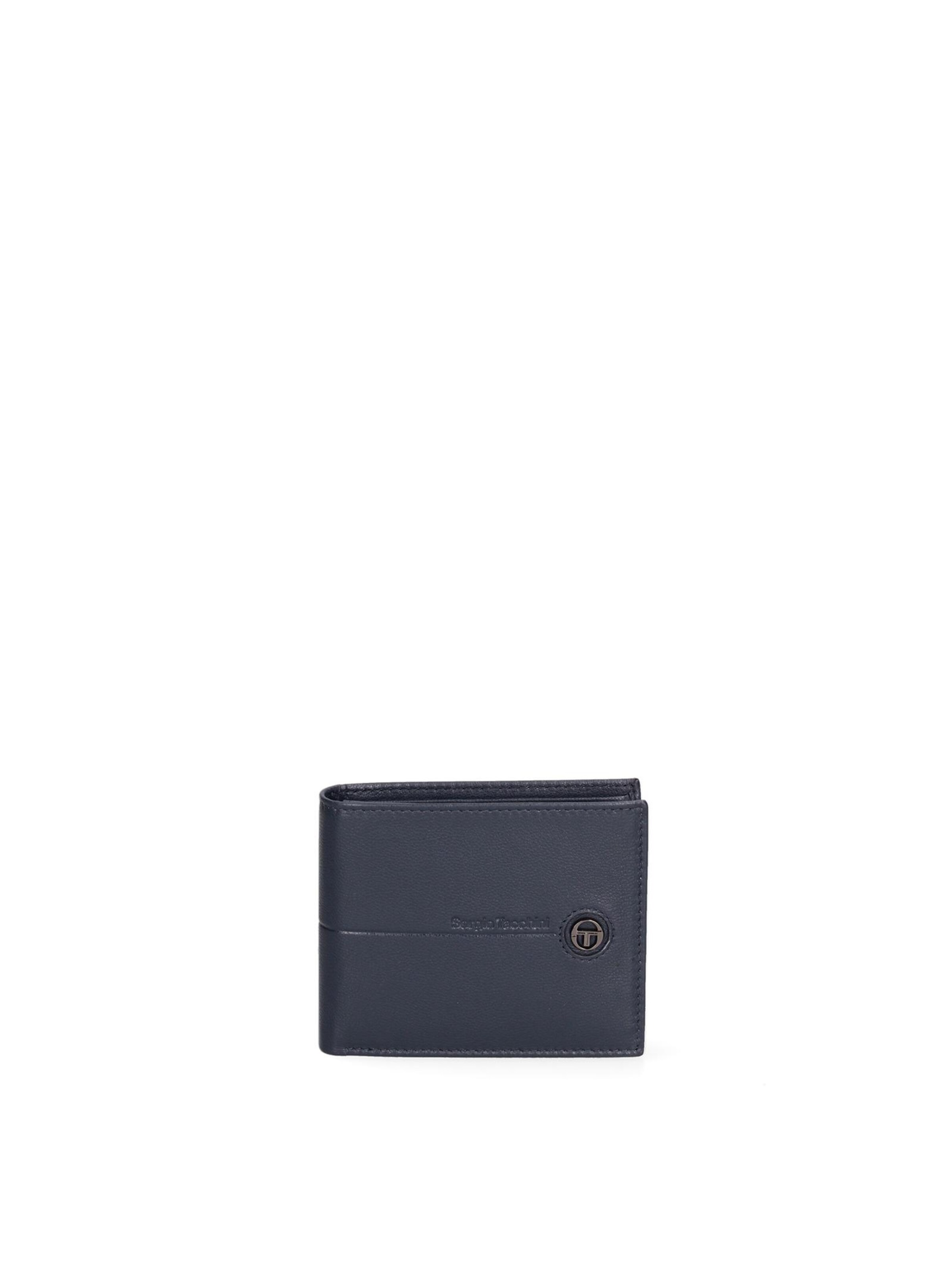 Portamonete 'Portafoglio Uomo Vera Pelle Sergio Tacchini Compatto 11x9 cm' di Sergio Tacchini in blu: frontale