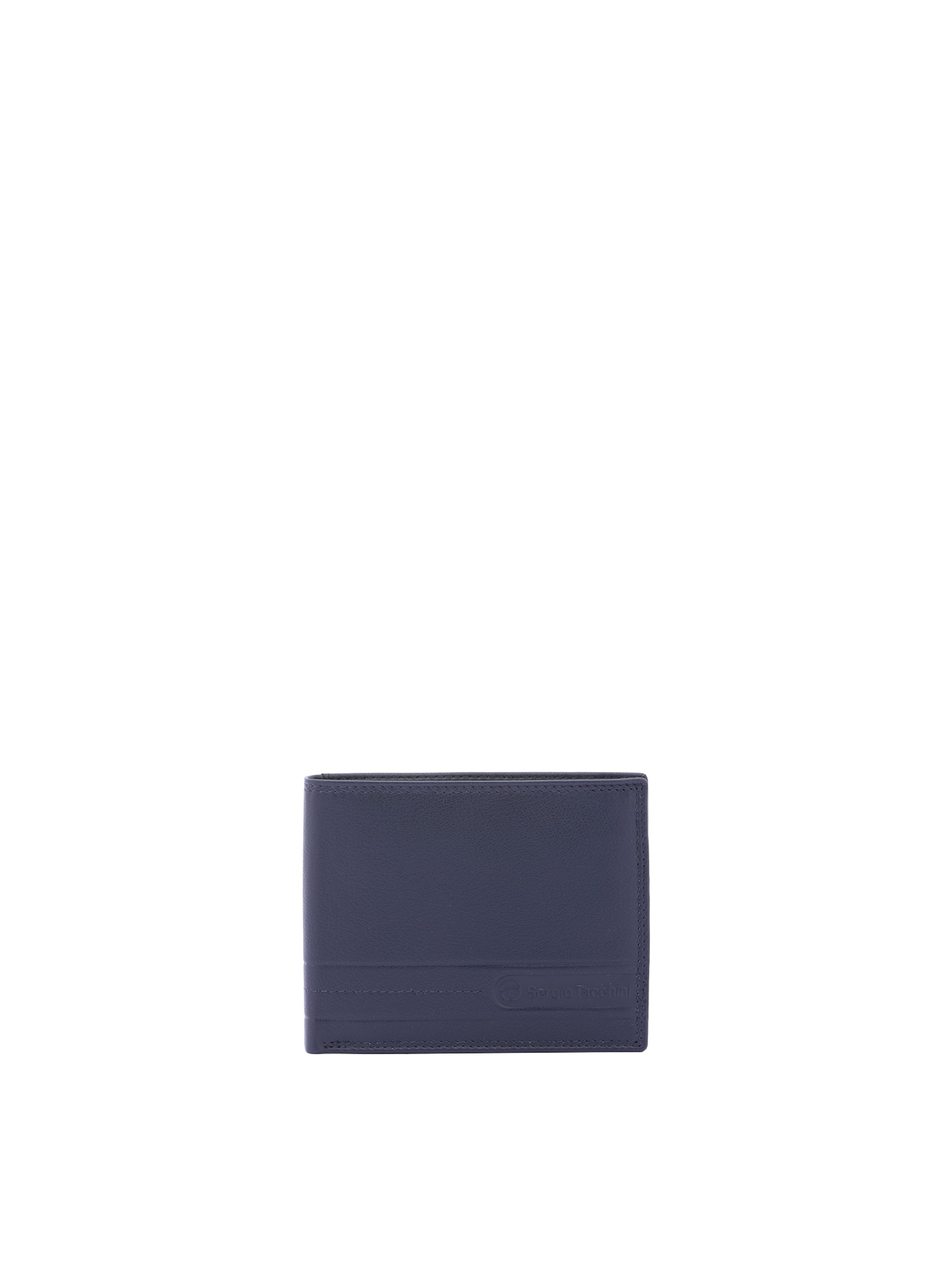 Portamonete 'Portafoglio Uomo Vera Pelle Sergio Tacchini Compatto 10x12,5 cm' di Sergio Tacchini in blu: frontale