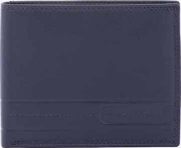 Portamonete 'Portafoglio Uomo Vera Pelle Sergio Tacchini Compatto 10x12,5 cm' di Sergio Tacchini in blu: frontale