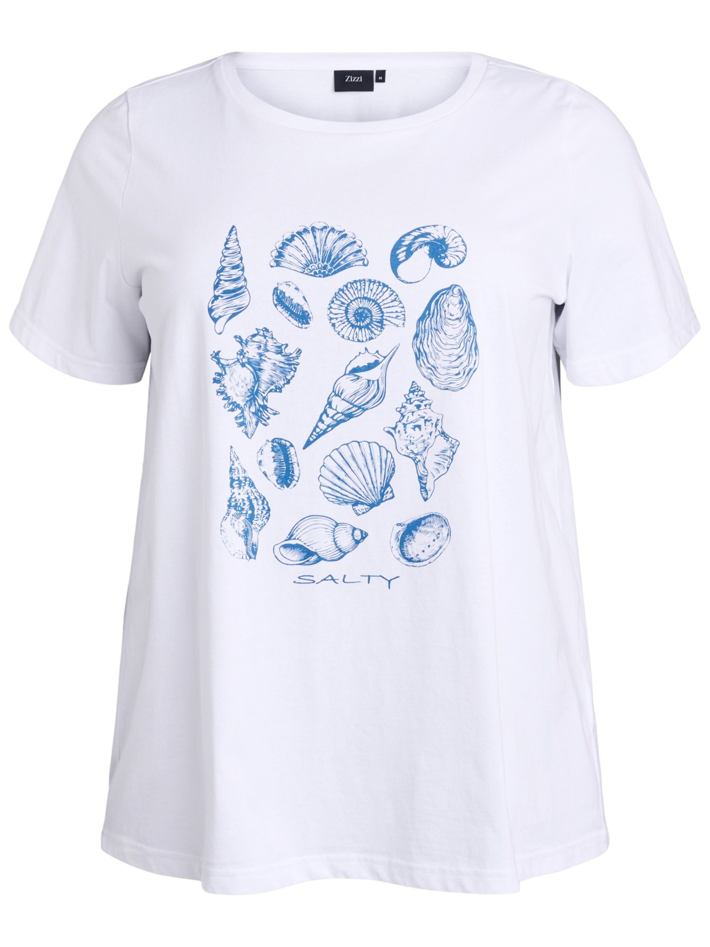 Zizzi T-shirt 'Vevelyn' in Weiß: Vorderseite