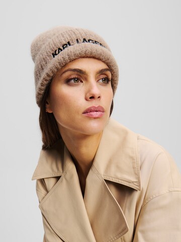 Karl Lagerfeld Hut ' K/ESSENTIAL BEANIE-MÜTZE ' in Grau