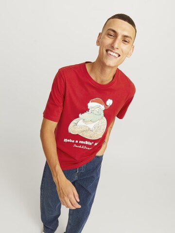 Maglietta 'Xmas Funny' di JACK & JONES in rosso