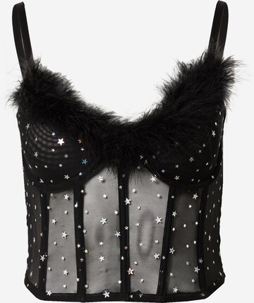 Nasty Gal - Corset en negro: frente