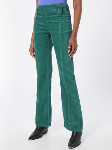 Nasty Gal Flared Trousers in Green: front
