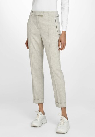 Basler Slim fit Pleated Pants 'AUDREY' in Grey: front