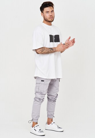 behype Regular Cargohose 'LENNY' in Grau