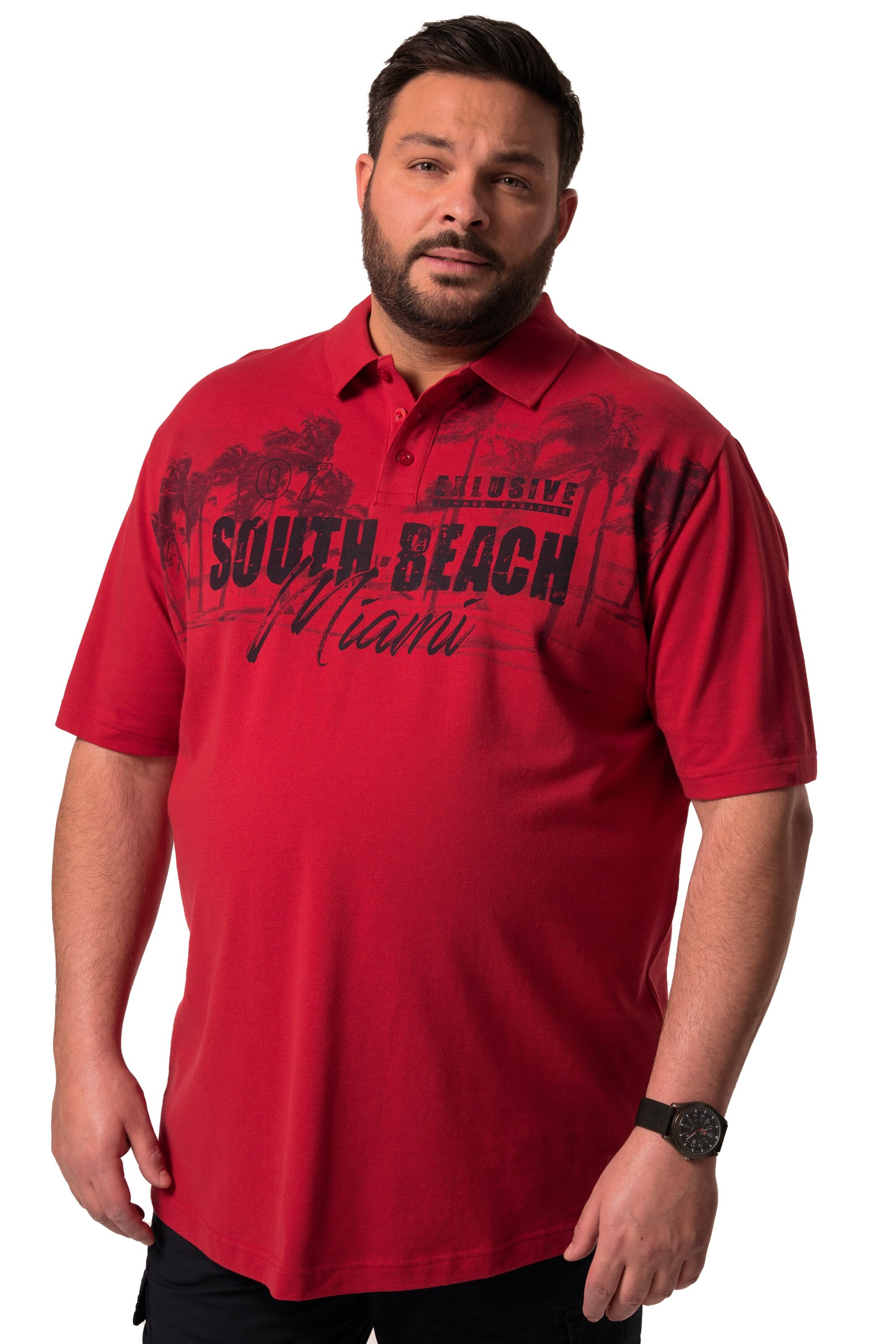 T-Shirt Men Plus en rouge : devant