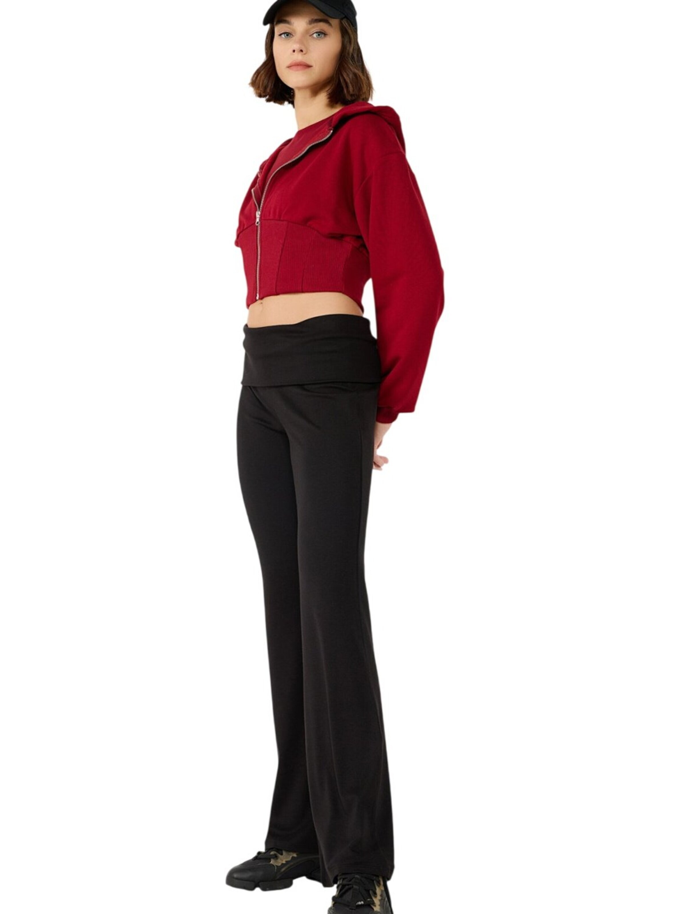 Alexa Dash Flared Trousers in Black