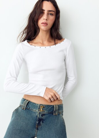 T-shirt 'NIEVE' MANGO TEEN en blanc : devant