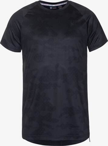 T-Shirt fonctionnel Spyder en noir : devant