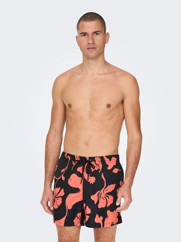 Only & Sons Badeshorts i sort: forside