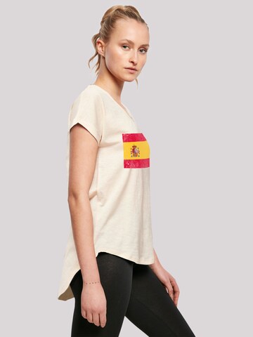 T-shirt 'Spain Spanien Flagge distressed' F4NT4STIC en beige