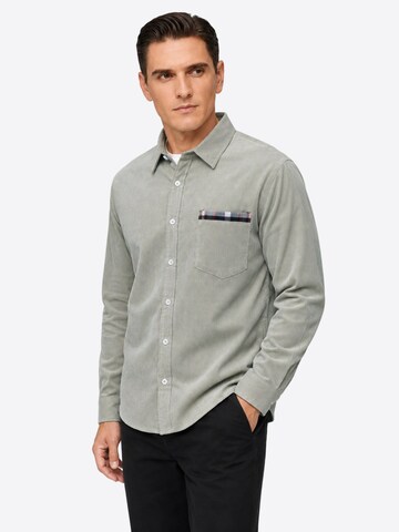ALLTHEMEN Regular fit Button Up Shirt 'Tupfer' in Beige