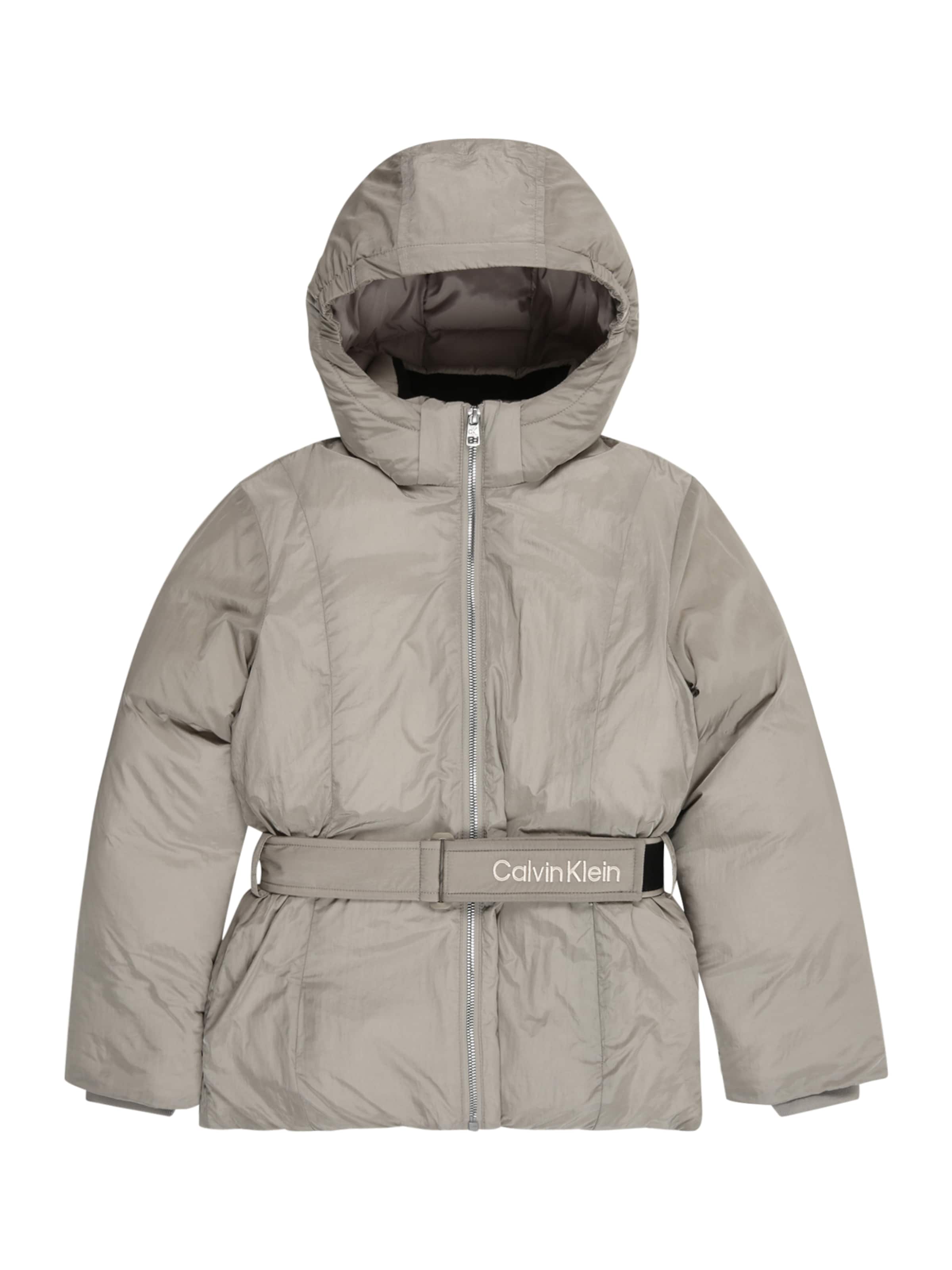 pelēks Calvin Klein Jeans Starpsezonu jaka: no priekšpuses