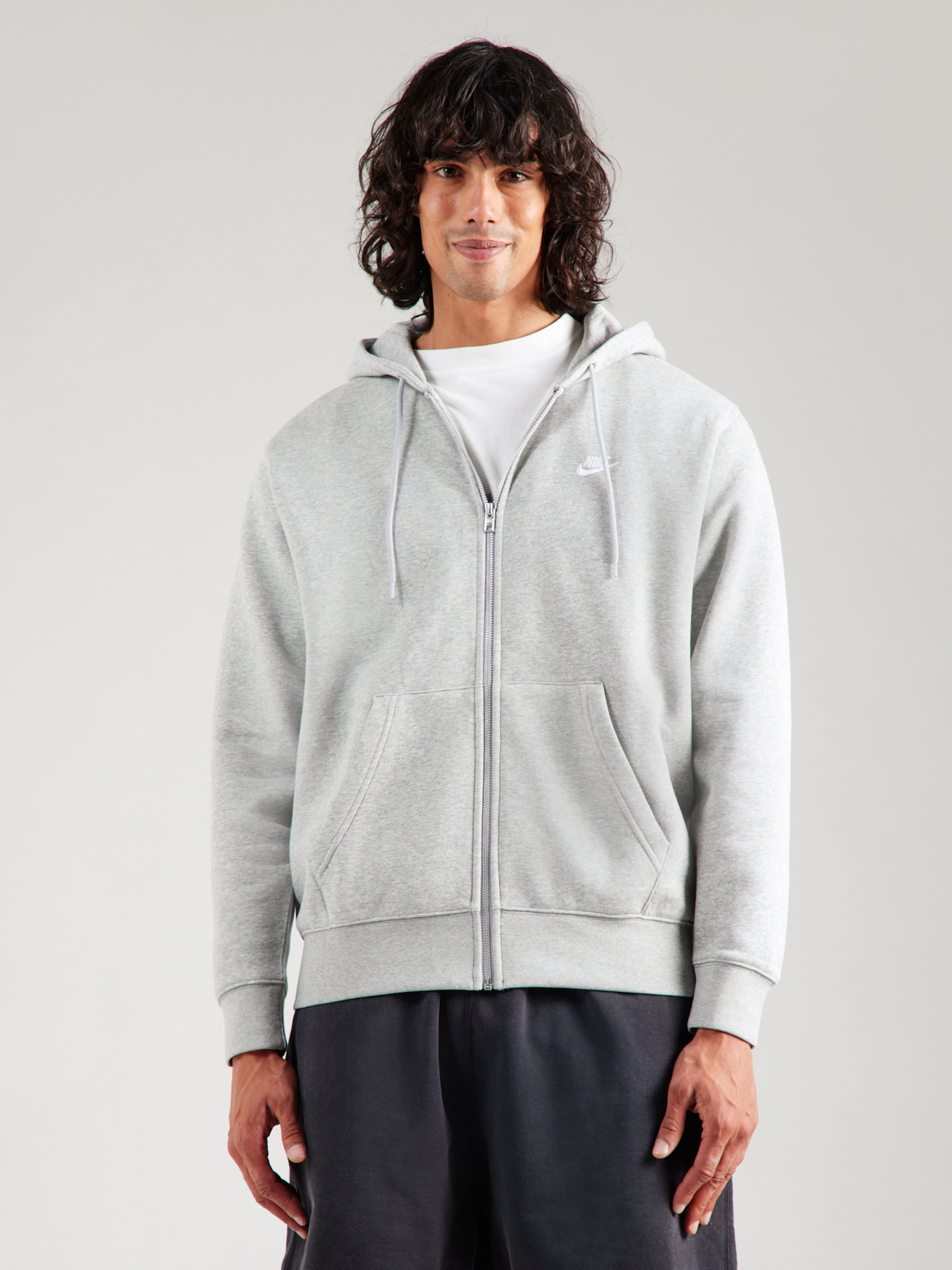 nike grey jacket zip up