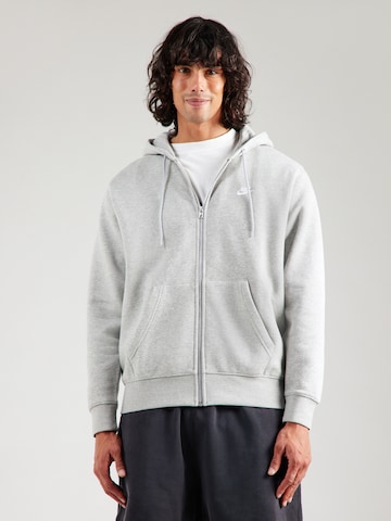 Nike Sportswear Sweatjacke 'CLUB' in Grau: Vorderseite