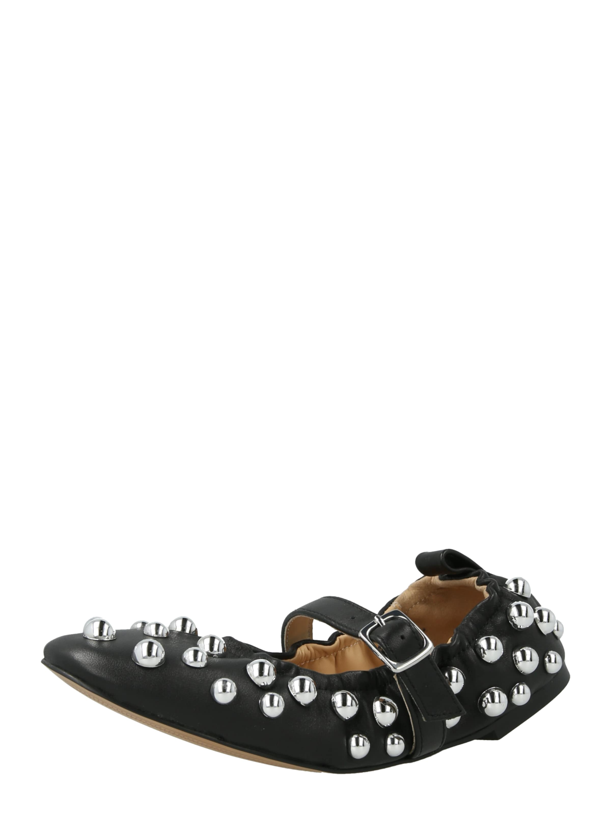 Balerini cu curea glezna 'Sunrays' de la STEVE MADDEN pe negru: față