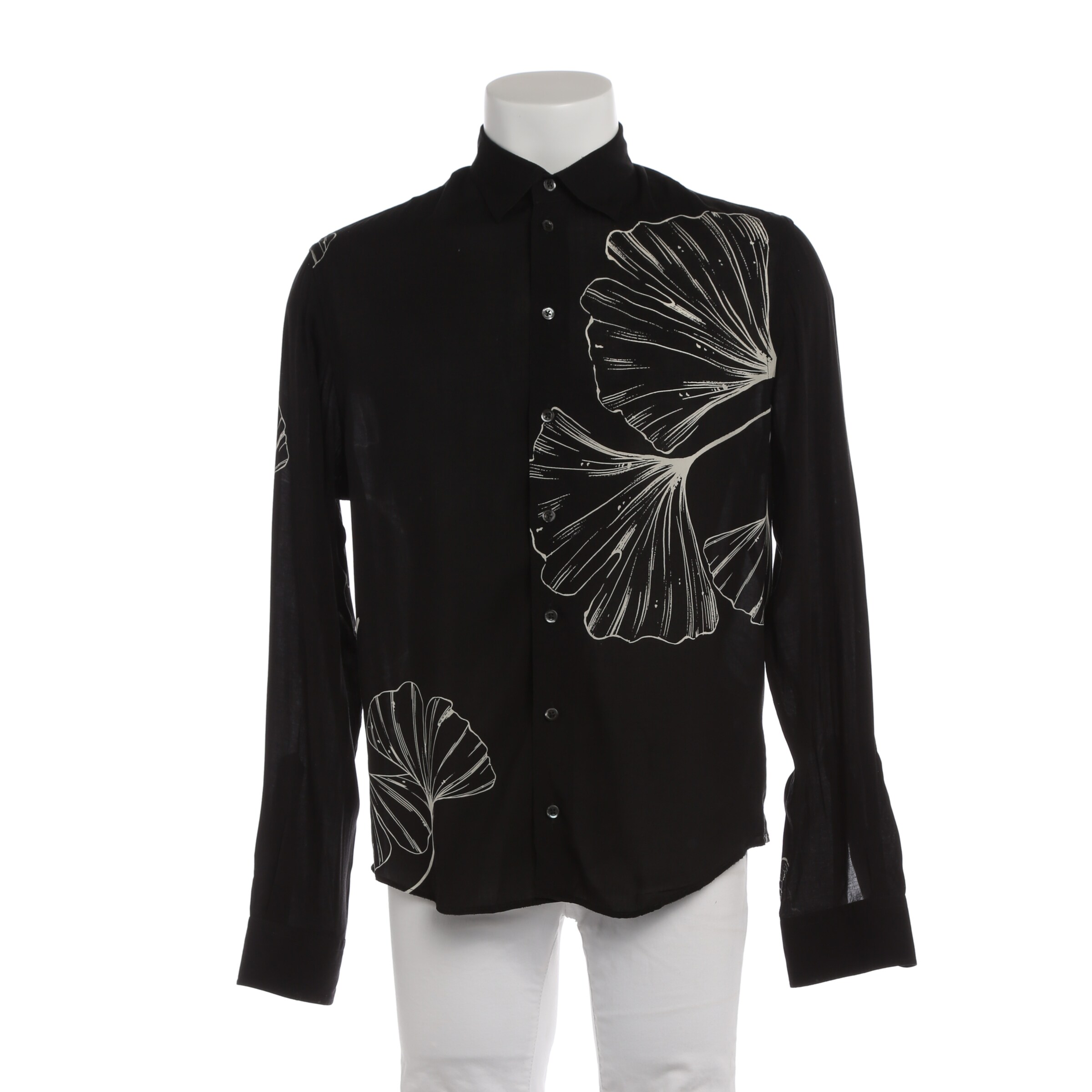 Emporio Armani Freizeithemd / Shirt / Polohemd langarm in M in schwarz, Produktansicht