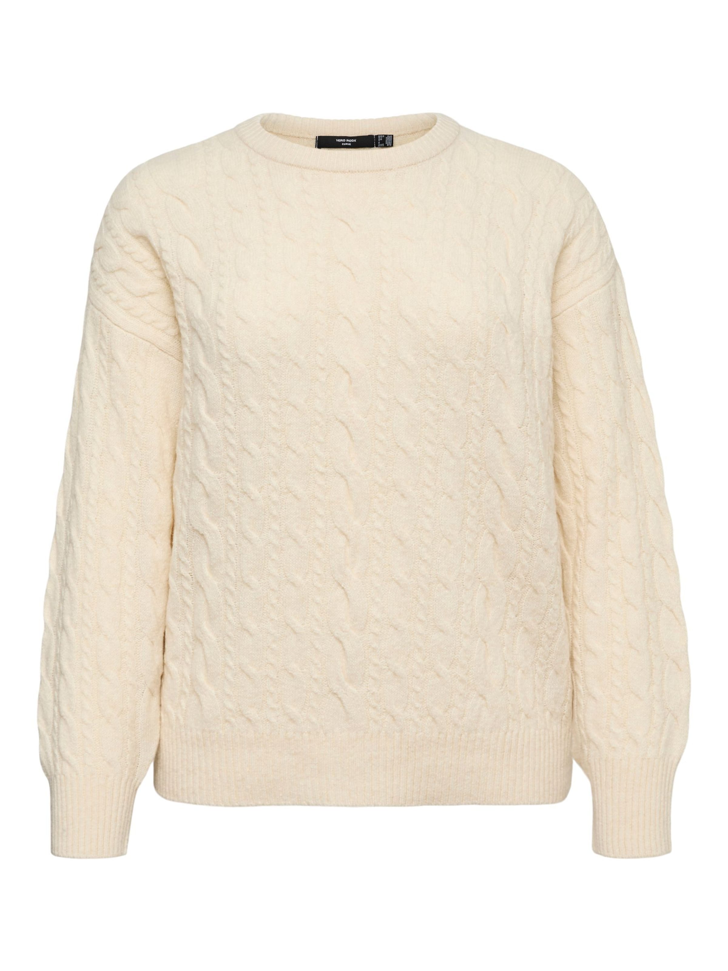 Vero Moda Curve Trui 'SEQUOIA' in Beige: voorkant