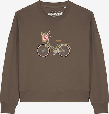 Sweat-shirt 'Damenfahrrad ' Watapparel en marron : devant