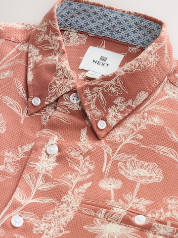 Next Regular fit Button Up Shirt in Brown
