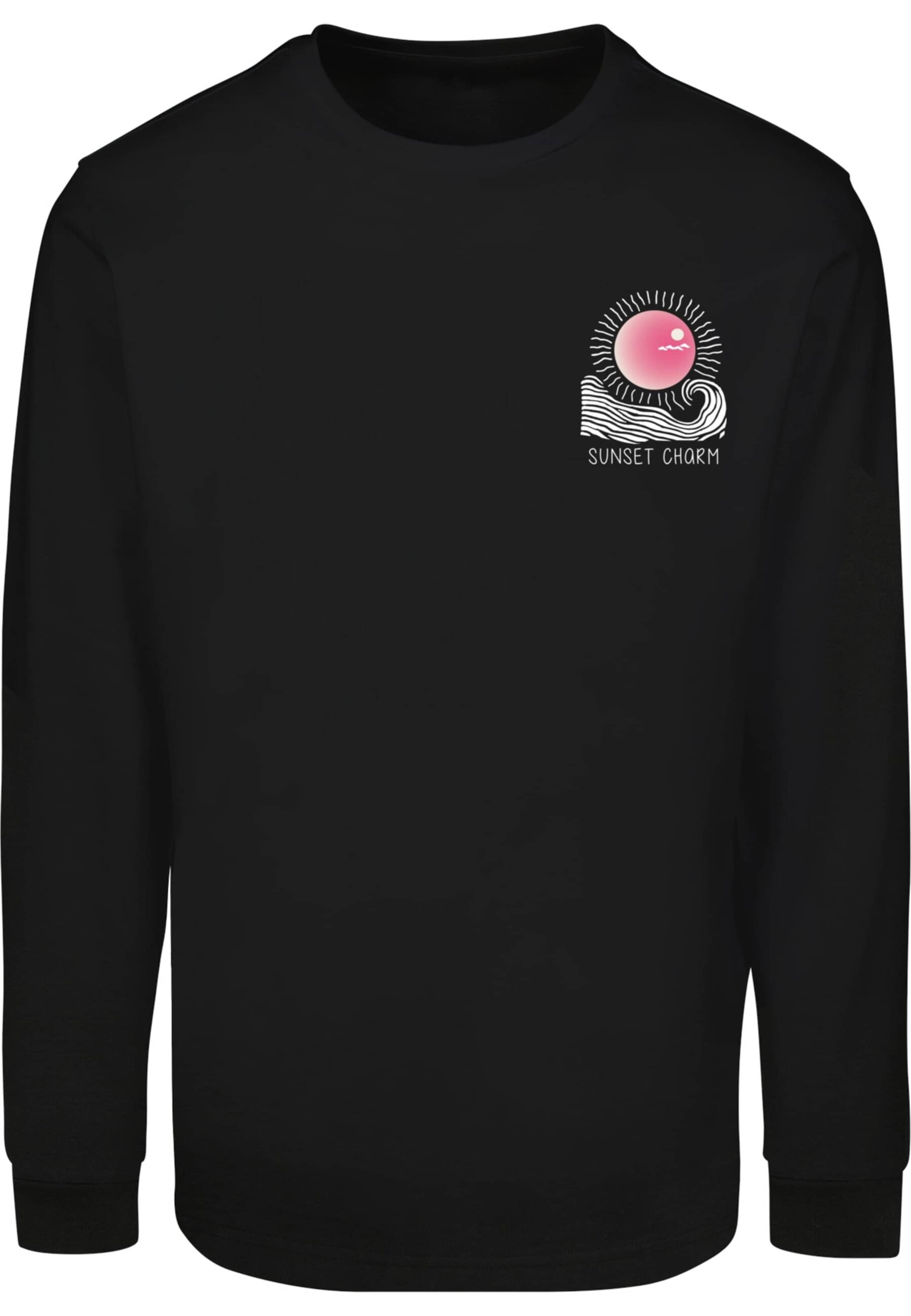 T-Shirt 'Sunset Charm' Merchcode en noir : devant