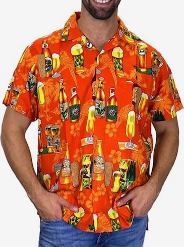 King Kameha Shirt 'Beerbottle' in Orange: front