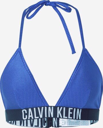 Calvin Klein Swimwear Triangle Bikini Top in Blue: front